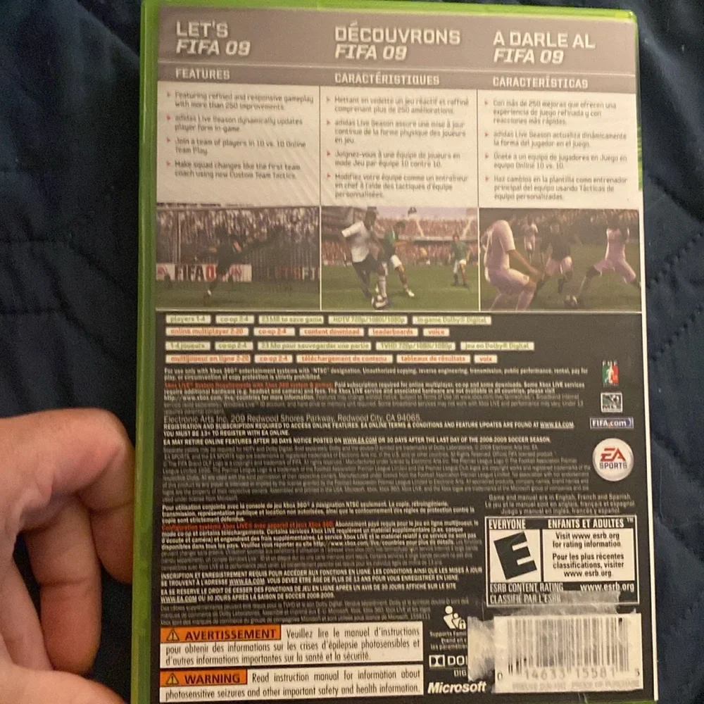 FIFA Soccer 2009 EA Sports Xbox 360 Video Game EUC